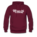 Missouri Hoodie - Hand Lettered Unisex Missouri Hooded Sweatshirt - burgundy