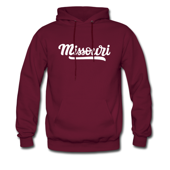 Missouri Hoodie - Hand Lettered Unisex Missouri Hooded Sweatshirt - burgundy