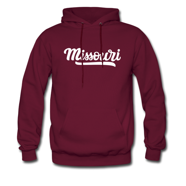 Missouri Hoodie - Hand Lettered Unisex Missouri Hooded Sweatshirt - burgundy