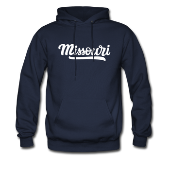 Missouri Hoodie - Hand Lettered Unisex Missouri Hooded Sweatshirt - navy
