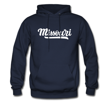 Missouri Hoodie - Hand Lettered Unisex Missouri Hooded Sweatshirt - navy