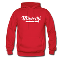 Missouri Hoodie - Hand Lettered Unisex Missouri Hooded Sweatshirt - red
