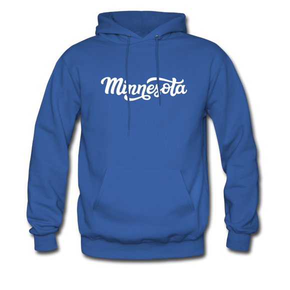 Minnesota Hoodie - Hand Lettered Unisex Minnesota Hooded Sweatshirt - royal blue