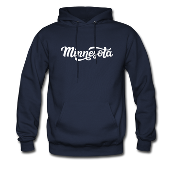 Minnesota Hoodie - Hand Lettered Unisex Minnesota Hooded Sweatshirt - navy