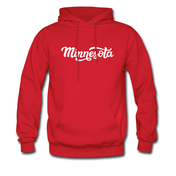 Minnesota Hoodie - Hand Lettered Unisex Minnesota Hooded Sweatshirt - red