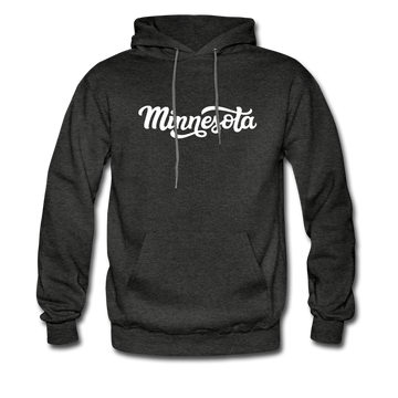 Minnesota Hoodie - Hand Lettered Unisex Minnesota Hooded Sweatshirt - charcoal gray