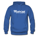 Mississippi Hoodie - Hand Lettered Unisex Mississippi Hooded Sweatshirt - royal blue