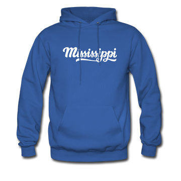 Mississippi Hoodie - Hand Lettered Unisex Mississippi Hooded Sweatshirt - royal blue