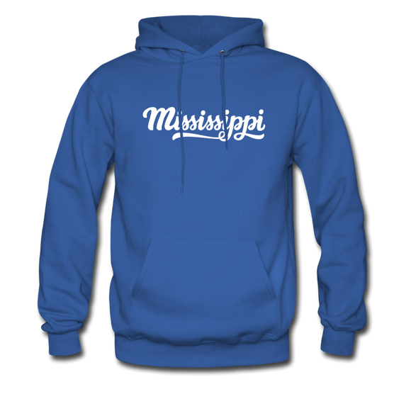 Mississippi Hoodie - Hand Lettered Unisex Mississippi Hooded Sweatshirt - royal blue