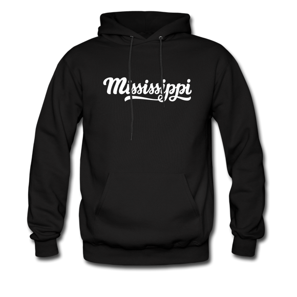 Mississippi Hoodie - Hand Lettered Unisex Mississippi Hooded Sweatshirt - black