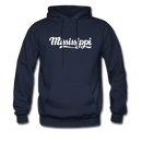 Mississippi Hoodie - Hand Lettered Unisex Mississippi Hooded Sweatshirt - navy