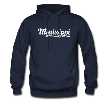 Mississippi Hoodie - Hand Lettered Unisex Mississippi Hooded Sweatshirt - navy