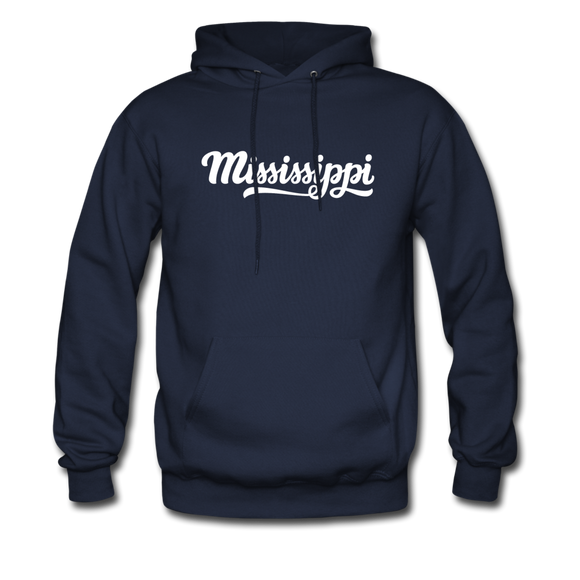 Mississippi Hoodie - Hand Lettered Unisex Mississippi Hooded Sweatshirt - navy