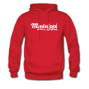 Mississippi Hoodie - Hand Lettered Unisex Mississippi Hooded Sweatshirt - red