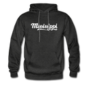 Mississippi Hoodie - Hand Lettered Unisex Mississippi Hooded Sweatshirt - charcoal gray