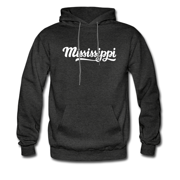 Mississippi Hoodie - Hand Lettered Unisex Mississippi Hooded Sweatshirt - charcoal gray