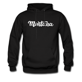 Montana Hoodie - Hand Lettered Unisex Montana Hooded Sweatshirt - black