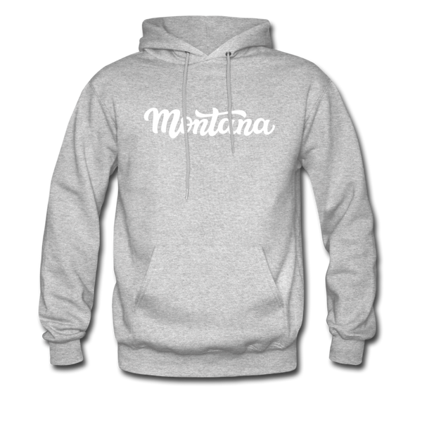 Montana Hoodie - Hand Lettered Unisex Montana Hooded Sweatshirt - heather gray