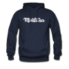 Montana Hoodie - Hand Lettered Unisex Montana Hooded Sweatshirt - navy