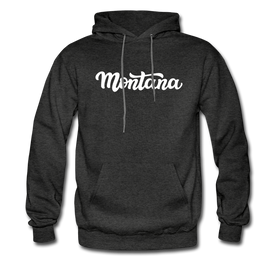 Montana Hoodie - Hand Lettered Unisex Montana Hooded Sweatshirt - charcoal gray