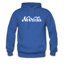 Nevada Hoodie - Hand Lettered Unisex Nevada Hooded Sweatshirt - royal blue