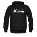 Nevada Hoodie - Hand Lettered Unisex Nevada Hooded Sweatshirt - black