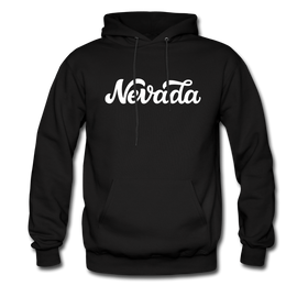 Nevada Hoodie - Hand Lettered Unisex Nevada Hooded Sweatshirt - black