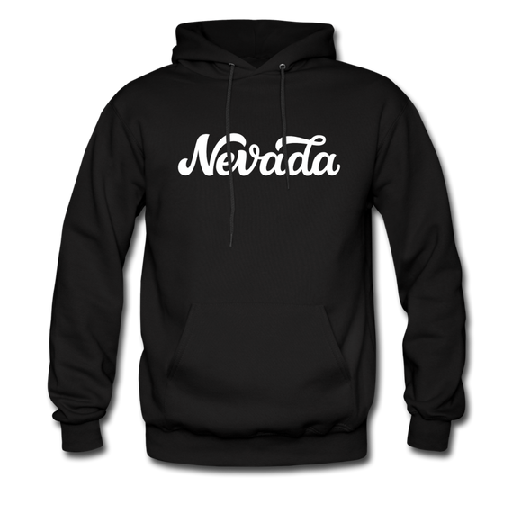 Nevada Hoodie - Hand Lettered Unisex Nevada Hooded Sweatshirt - black