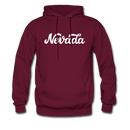 Nevada Hoodie - Hand Lettered Unisex Nevada Hooded Sweatshirt - burgundy