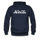 Nevada Hoodie - Hand Lettered Unisex Nevada Hooded Sweatshirt - navy