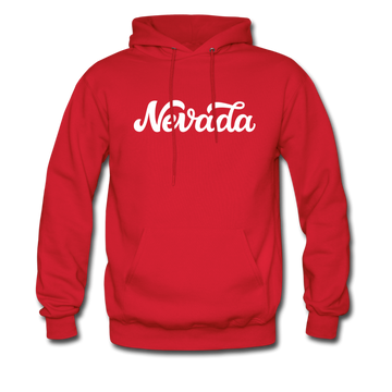 Nevada Hoodie - Hand Lettered Unisex Nevada Hooded Sweatshirt - red