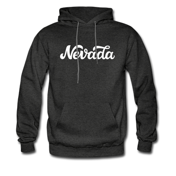 Nevada Hoodie - Hand Lettered Unisex Nevada Hooded Sweatshirt - charcoal gray