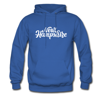 New Hampshire Hoodie - Hand Lettered Unisex New Hampshire Hooded Sweatshirt - royal blue