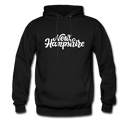 New Hampshire Hoodie - Hand Lettered Unisex New Hampshire Hooded Sweatshirt - black