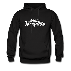 New Hampshire Hoodie - Hand Lettered Unisex New Hampshire Hooded Sweatshirt - black