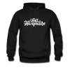 New Hampshire Hoodie - Hand Lettered Unisex New Hampshire Hooded Sweatshirt - black
