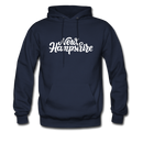 New Hampshire Hoodie - Hand Lettered Unisex New Hampshire Hooded Sweatshirt - navy