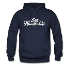 New Hampshire Hoodie - Hand Lettered Unisex New Hampshire Hooded Sweatshirt - navy