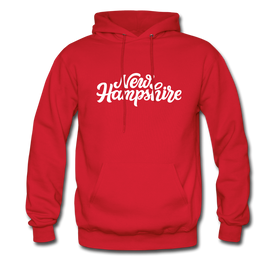 New Hampshire Hoodie - Hand Lettered Unisex New Hampshire Hooded Sweatshirt - red