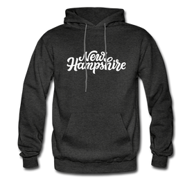 New Hampshire Hoodie - Hand Lettered Unisex New Hampshire Hooded Sweatshirt - charcoal gray