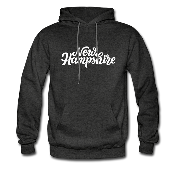 New Hampshire Hoodie - Hand Lettered Unisex New Hampshire Hooded Sweatshirt - charcoal gray