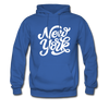 New York Hoodie - Hand Lettered Unisex New York Hooded Sweatshirt - royal blue