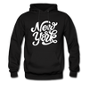 New York Hoodie - Hand Lettered Unisex New York Hooded Sweatshirt - black
