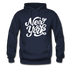 New York Hoodie - Hand Lettered Unisex New York Hooded Sweatshirt - navy