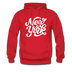 New York Hoodie - Hand Lettered Unisex New York Hooded Sweatshirt - red