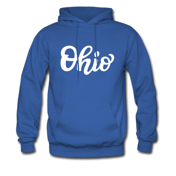 Ohio Hoodie - Hand Lettered Unisex Ohio Hooded Sweatshirt - royal blue