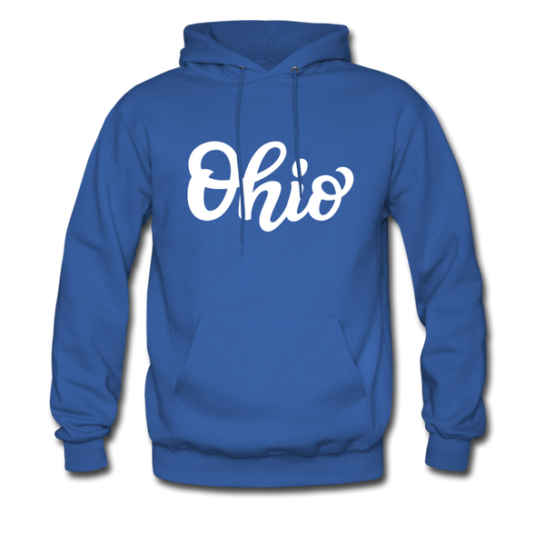 Ohio Hoodie - Hand Lettered Unisex Ohio Hooded Sweatshirt - royal blue