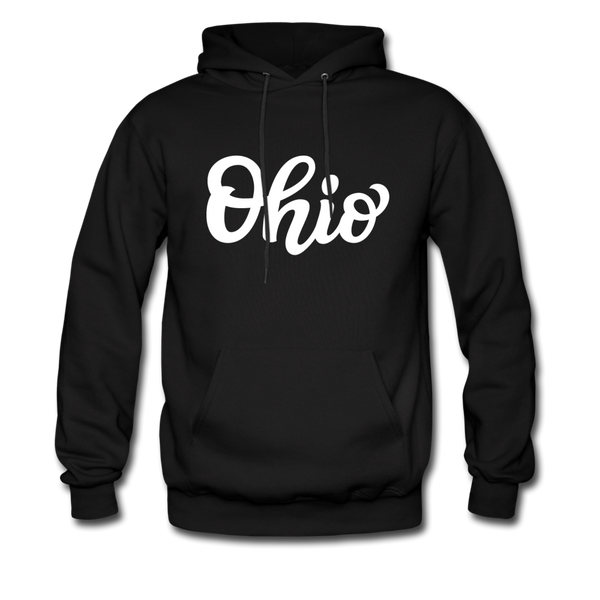 Ohio Hoodie - Hand Lettered Unisex Ohio Hooded Sweatshirt - black