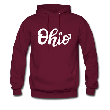 Ohio Hoodie - Hand Lettered Unisex Ohio Hooded Sweatshirt - burgundy