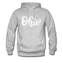 Ohio Hoodie - Hand Lettered Unisex Ohio Hooded Sweatshirt - heather gray